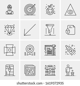 Business Icon Set. 16 Universal Icons Vector. Creative Beauitful Icon Illustration to use in Print and Web Related project.