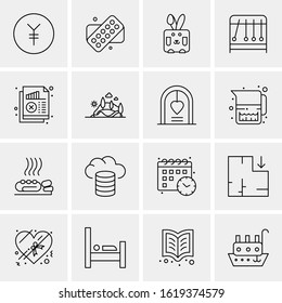 Business Icon Set. 16 Universal Icons Vector. Creative Beauitful Icon Illustration to use in Print and Web Related project.