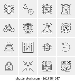 Business Icon Set. 16 Universal Icons Vector. Creative Beauitful Icon Illustration to use in Print and Web Related project.