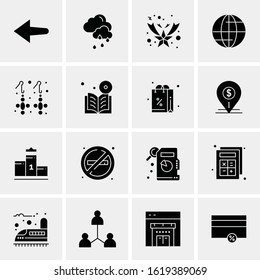 Business Icon Set. 16 Universal Icons Vector. Creative Beauitful Icon Illustration to use in Print and Web Related project.