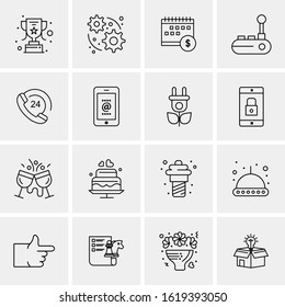 Business Icon Set. 16 Universal Icons Vector. Creative Beauitful Icon Illustration to use in Print and Web Related project.