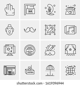 Business Icon Set. 16 Universal Icons Vector. Creative Beauitful Icon Illustration to use in Print and Web Related project.