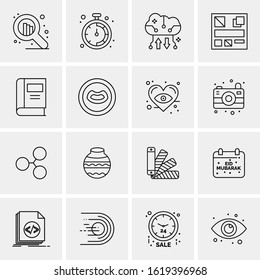 Business Icon Set. 16 Universal Icons Vector. Creative Beauitful Icon Illustration to use in Print and Web Related project.