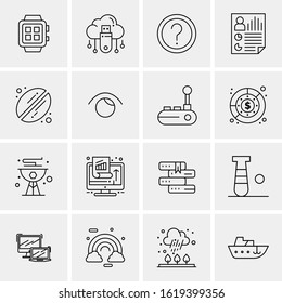 Business Icon Set. 16 Universal Icons Vector. Creative Beauitful Icon Illustration to use in Print and Web Related project.