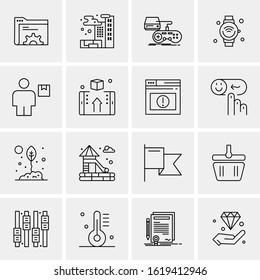 Business Icon Set. 16 Universal Icons Vector. Creative Beauitful Icon Illustration to use in Print and Web Related project.