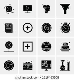 Business Icon Set. 16 Universal Icons Vector. Creative Beauitful Icon Illustration to use in Print and Web Related project.