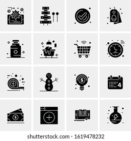 Business Icon Set. 16 Universal Icons Vector. Creative Beauitful Icon Illustration to use in Print and Web Related project.