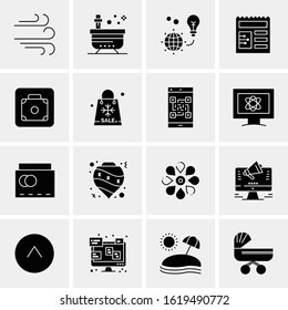 Business Icon Set. 16 Universal Icons Vector. Creative Beauitful Icon Illustration to use in Print and Web Related project.