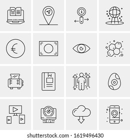 Business Icon Set. 16 Universal Icons Vector. Creative Beauitful Icon Illustration to use in Print and Web Related project.