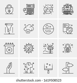 Business Icon Set. 16 Universal Icons Vector. Creative Beauitful Icon Illustration to use in Print and Web Related project.