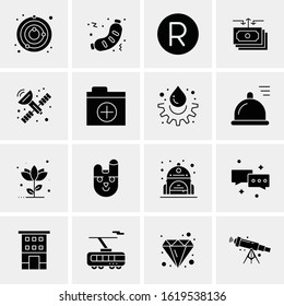 Business Icon Set. 16 Universal Icons Vector. Creative Beauitful Icon Illustration to use in Print and Web Related project.
