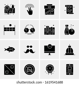 Business Icon Set. 16 Universal Icons Vector. Creative Beauitful Icon Illustration to use in Print and Web Related project.