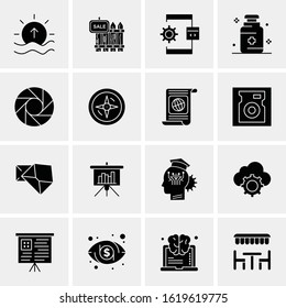 Business Icon Set. 16 Universal Icons Vector. Creative Beauitful Icon Illustration to use in Print and Web Related project.