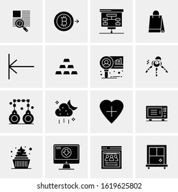 Business Icon Set. 16 Universal Icons Vector. Creative Beauitful Icon Illustration to use in Print and Web Related project.