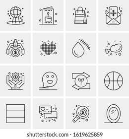Business Icon Set. 16 Universal Icons Vector. Creative Beauitful Icon Illustration to use in Print and Web Related project.