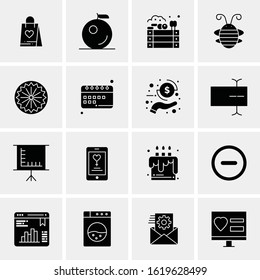 Business Icon Set. 16 Universal Icons Vector. Creative Beauitful Icon Illustration to use in Print and Web Related project.