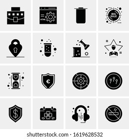 Business Icon Set. 16 Universal Icons Vector. Creative Beauitful Icon Illustration to use in Print and Web Related project.