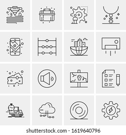 Business Icon Set. 16 Universal Icons Vector. Creative Beauitful Icon Illustration to use in Print and Web Related project.