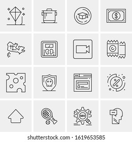 Business Icon Set. 16 Universal Icons Vector. Creative Beauitful Icon Illustration to use in Print and Web Related project.