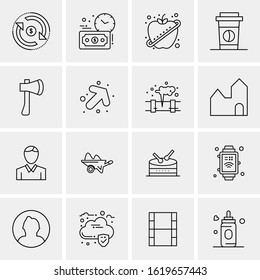 Business Icon Set. 16 Universal Icons Vector. Creative Beauitful Icon Illustration to use in Print and Web Related project.