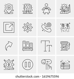 Business Icon Set. 16 Universal Icons Vector. Creative Beauitful Icon Illustration to use in Print and Web Related project.
