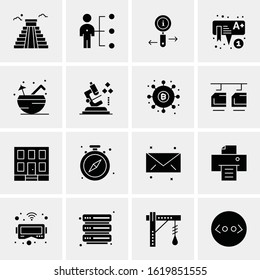 Business Icon Set. 16 Universal Icons Vector. Creative Beauitful Icon Illustration to use in Print and Web Related project.