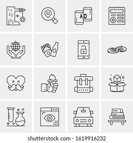 Business Icon Set. 16 Universal Icons Vector. Creative Beauitful Icon Illustration to use in Print and Web Related project.