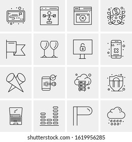 Business Icon Set. 16 Universal Icons Vector. Creative Beauitful Icon Illustration to use in Print and Web Related project.