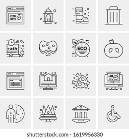 Business Icon Set. 16 Universal Icons Vector. Creative Beauitful Icon Illustration to use in Print and Web Related project.