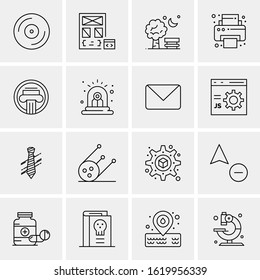 Business Icon Set. 16 Universal Icons Vector. Creative Beauitful Icon Illustration to use in Print and Web Related project.