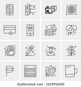 Business Icon Set. 16 Universal Icons Vector. Creative Beauitful Icon Illustration to use in Print and Web Related project.