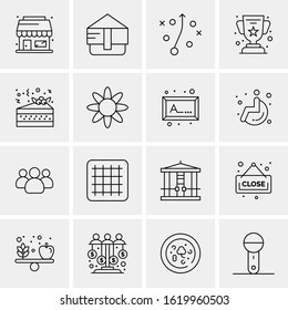Business Icon Set. 16 Universal Icons Vector. Creative Beauitful Icon Illustration to use in Print and Web Related project.