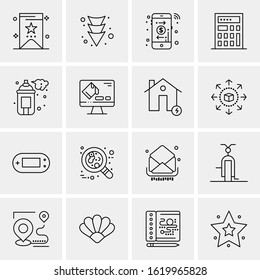 Business Icon Set. 16 Universal Icons Vector. Creative Beauitful Icon Illustration to use in Print and Web Related project.