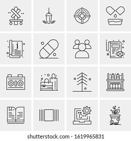 Business Icon Set. 16 Universal Icons Vector. Creative Beauitful Icon Illustration to use in Print and Web Related project.