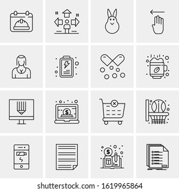 Business Icon Set. 16 Universal Icons Vector. Creative Beauitful Icon Illustration to use in Print and Web Related project.