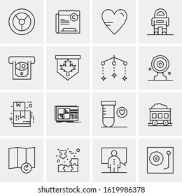 Business Icon Set. 16 Universal Icons Vector. Creative Beauitful Icon Illustration to use in Print and Web Related project.