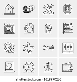 Business Icon Set. 16 Universal Icons Vector. Creative Beauitful Icon Illustration to use in Print and Web Related project.