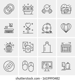 Business Icon Set. 16 Universal Icons Vector. Creative Beauitful Icon Illustration to use in Print and Web Related project.