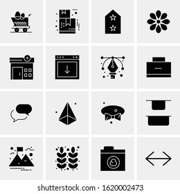Business Icon Set. 16 Universal Icons Vector. Creative Beauitful Icon Illustration to use in Print and Web Related project.