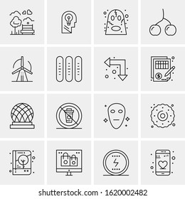 Business Icon Set. 16 Universal Icons Vector. Creative Beauitful Icon Illustration to use in Print and Web Related project.