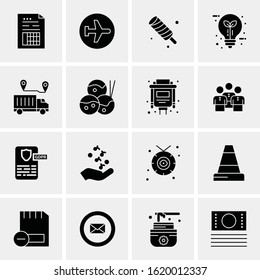 Business Icon Set. 16 Universal Icons Vector. Creative Beauitful Icon Illustration to use in Print and Web Related project.