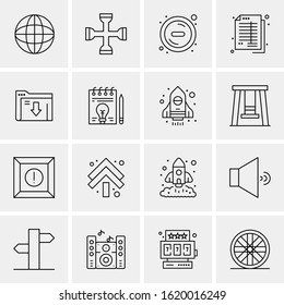 Business Icon Set. 16 Universal Icons Vector. Creative Beauitful Icon Illustration to use in Print and Web Related project.