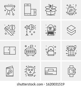 Business Icon Set. 16 Universal Icons Vector. Creative Beauitful Icon Illustration to use in Print and Web Related project.