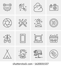 Business Icon Set. 16 Universal Icons Vector. Creative Beauitful Icon Illustration to use in Print and Web Related project.