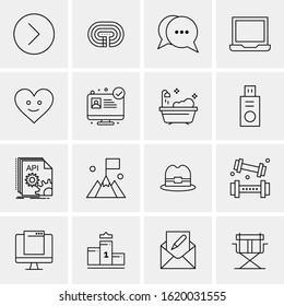 Business Icon Set. 16 Universal Icons Vector. Creative Beauitful Icon Illustration to use in Print and Web Related project.