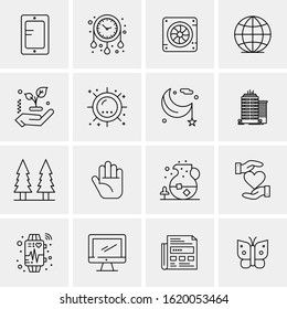 Business Icon Set. 16 Universal Icons Vector. Creative Beauitful Icon Illustration to use in Print and Web Related project.
