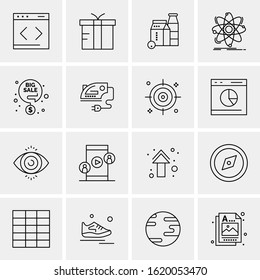 Business Icon Set. 16 Universal Icons Vector. Creative Beauitful Icon Illustration to use in Print and Web Related project.