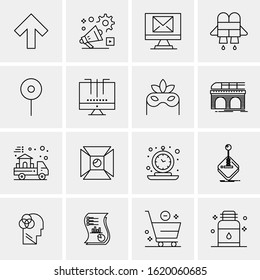 Business Icon Set. 16 Universal Icons Vector. Creative Beauitful Icon Illustration to use in Print and Web Related project.
