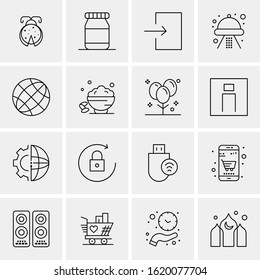 Business Icon Set. 16 Universal Icons Vector. Creative Beauitful Icon Illustration to use in Print and Web Related project.