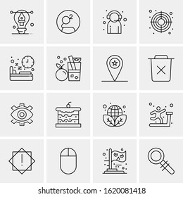 Business Icon Set. 16 Universal Icons Vector. Creative Beauitful Icon Illustration to use in Print and Web Related project.